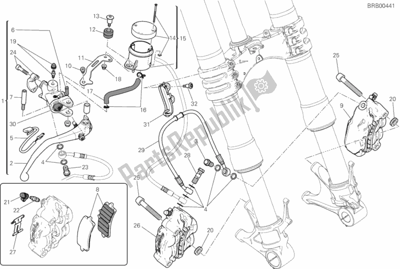 Toutes les pièces pour le Freno Anteriore du Ducati Superbike 1299S 90 TH Anniversario USA 2017
